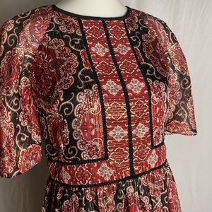 kate spade medallion metallic midi dress